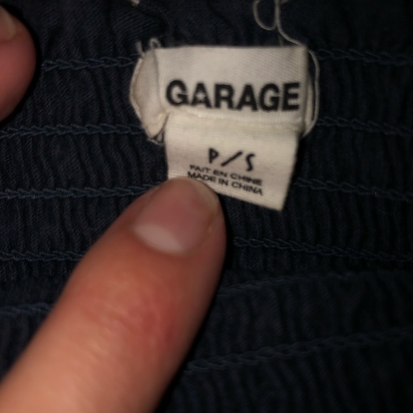 Navy Cropped Runched Tube Top - Picture 3 of 3